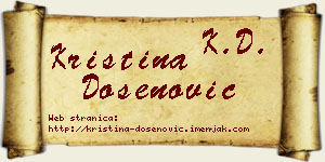 Kristina Došenović vizit kartica